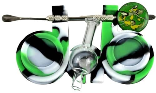 10ct Dab Shape Stash with Dab Tool and Carb Cap Assortment Set