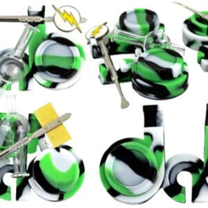 10ct Dab Shape Stash with Dab Tool and Carb Cap Assortment Set