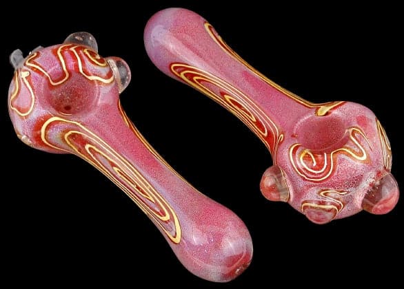 4ct 5" Cursive Art Marble Frit Hand Pipe