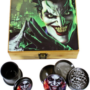 Bamboo Decal Herb Grinder Roller Stash Box Gift Set - Large