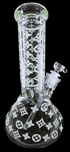 12" Glow In The Dark Etched Designer Beaker