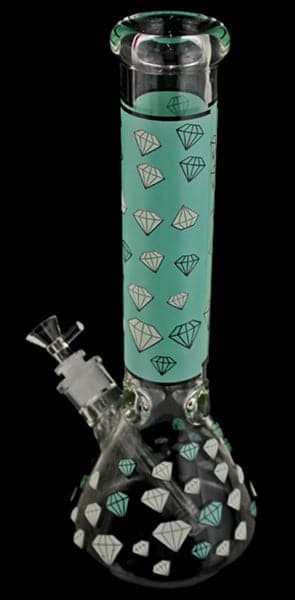 14" Diamond Color Art Design Beaker Water Pipe - Image 7