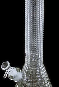 15" Diamond Cut Glass On Glass Beaker Water Pipe