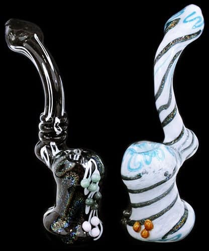 2ct 10" Mega Dichroic Frit Bubbler Assortment