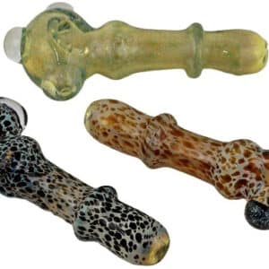 4ct 5" Dichroic Marble Leopard Spoon Hand Pipe