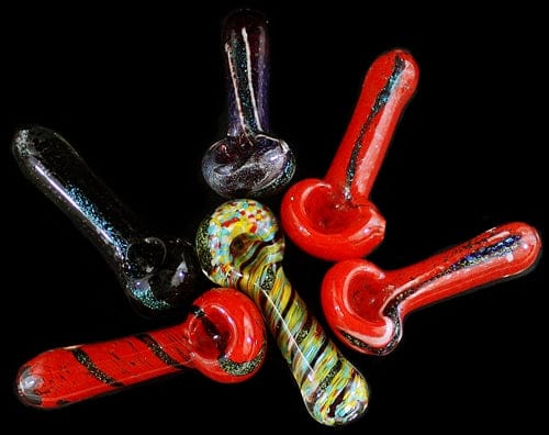 6ct 4.5" Dichroic Spiral Frit Hand Pipe