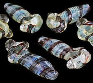 9ct 3.5" Dichroic Spiral Marble Fuming Hand Pipe