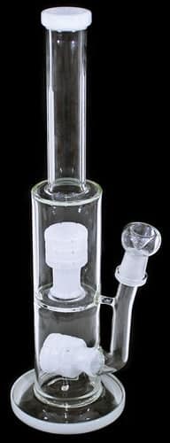 14" Dual Barrel Perk Stemless Straight Water Pipe