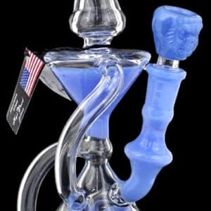 7" Hour Glass Dual Tube Recycler Water Pipe