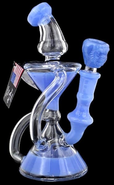 7" Hour Glass Dual Tube Recycler Water Pipe