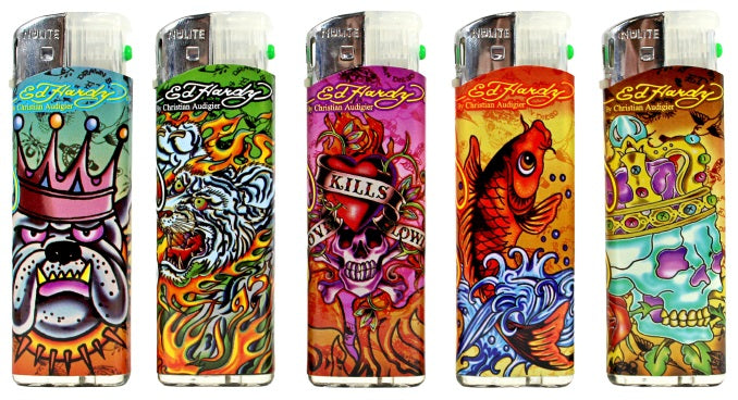 Ed Hardy LED Refillable Tattoo Lighters EH-LT-120