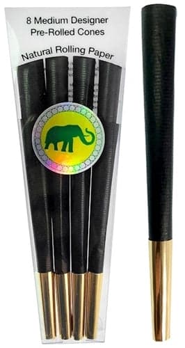 Beautiful Burns 8pk Pre-Rolled 98mm Designer Cones - Black And Gold