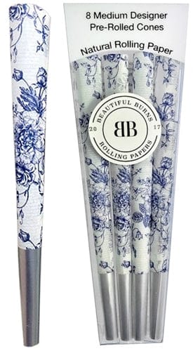 Beautiful Burns 8pk Pre-Rolled 98mm Designer Cones - China Blue
