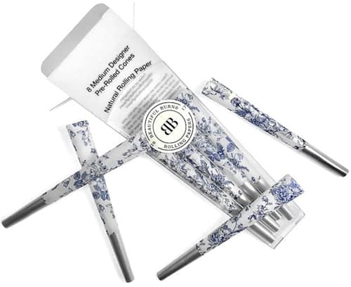 Beautiful Burns 8pk Pre-Rolled 98mm Designer Cones - China Blue