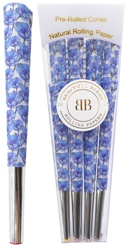 Beautiful Burns 8pk Pre-Rolled 98mm Designer Cones - Himalayan Blue