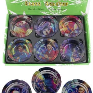 Fashion Glass Ashtray - High Science 6pk