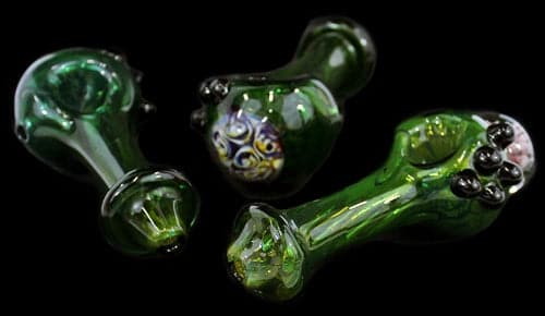 4ct 4" Flower Head Art Marble Rim Hand Pipe