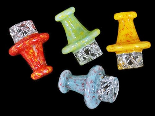 4ct Frit Art Spinner Carb Cap Assortment
