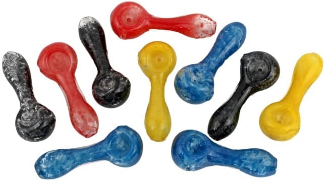 10ct 3" Frit Color Art Spoon Hand Pipe