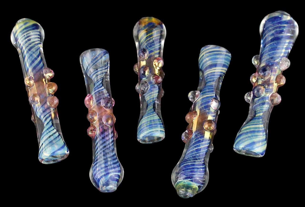 10ct 3" Fuming Strip Marble Grip Chillum