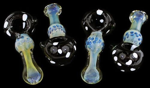 4ct 5" Fuming Art Black Top Hand Pipe