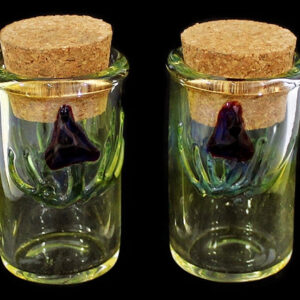 2ct Mushroom Work Fuming Corked Glass Jar