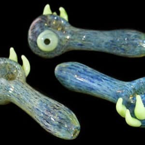 4ct 4.5" Fuming Frit Triple Horn Spoon Hand Pipe