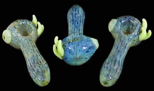 4ct 4.5" Fuming Frit Triple Horn Spoon Hand Pipe