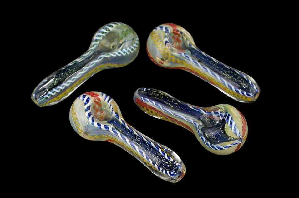 10ct 3" Fuming Rope Dichroic Spoon Hand Pipe