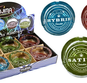 Glass Ashtray - Indica Sativa Hybrid Design 6ct