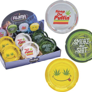 Glass Ashtray - Leaf Designs 6pk