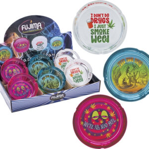 Glass Ashtray - Saying Designs 6pk