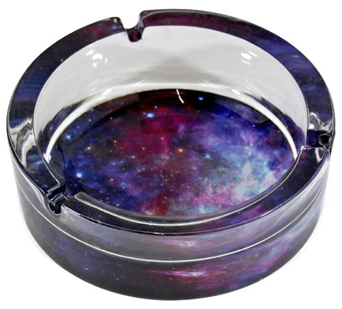 Galaxy Design - Large Glass Ashtray - 2pk