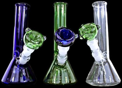 9" Glass On Glass Beaker Assortment