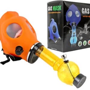 Gas Mask Acrylic Water Pipe With Box - Orange