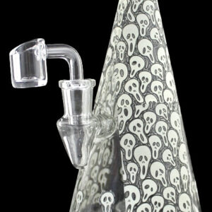7" Pyramid Glow in The Dark Water Pipe with Banger - Ghost Face
