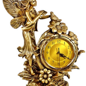 Gold Clock - An Angel and Dove