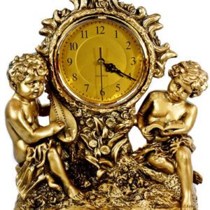 Gold Clock - Two Boys Reading Books