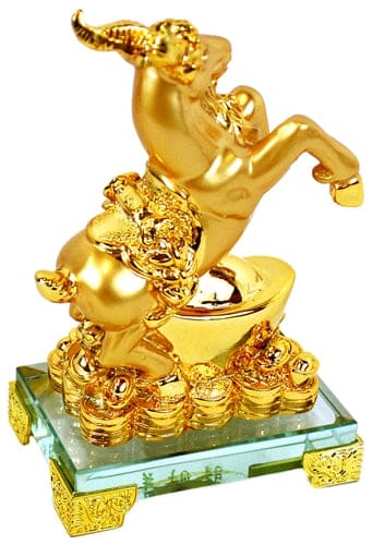 6" Gold Goat Statue