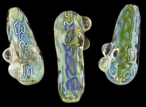 4ct 4" Cursive Art Fuming Goolie Hand Pipe