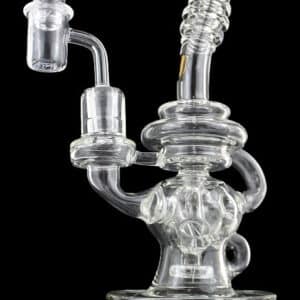 8" Stratus Glass Fab Egg UFO Perk Recycler with Banger and Carb Cap