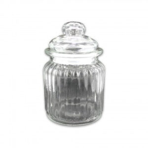 Clear Textured Glass Jar 12pc Countertop Display