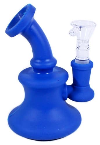 2ct 5" Silicone Hanger Banger Water Pipe With Glass Bowl