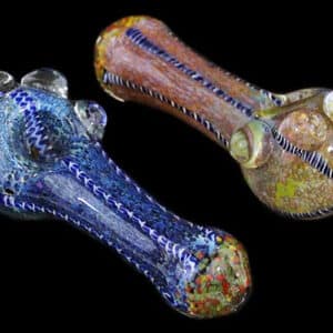 2ct 4.5" Heavy Frit Roped Marble Hand Pipe