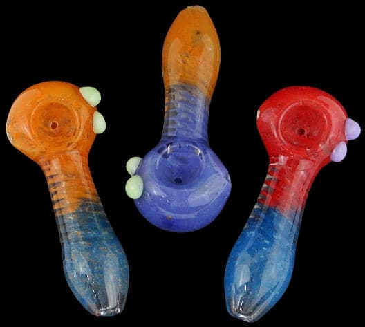 4ct 4" Helix Dual Tone Frit Hand Pipe