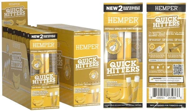 Hemper Quick Hitters - Multi-Use Disposable One Hitters 20pk - Banana