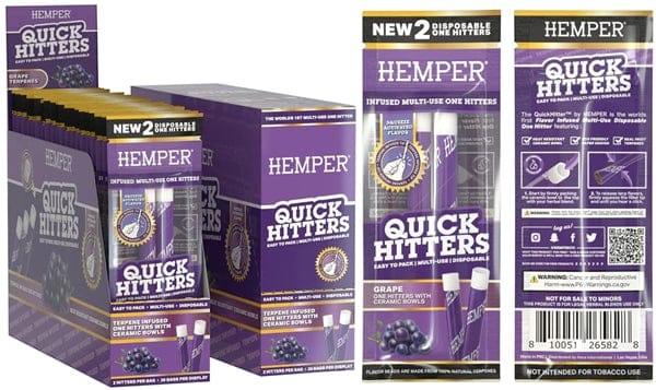 Hemper Quick Hitters - Multi-Use Disposable One Hitters 20pk - Grape