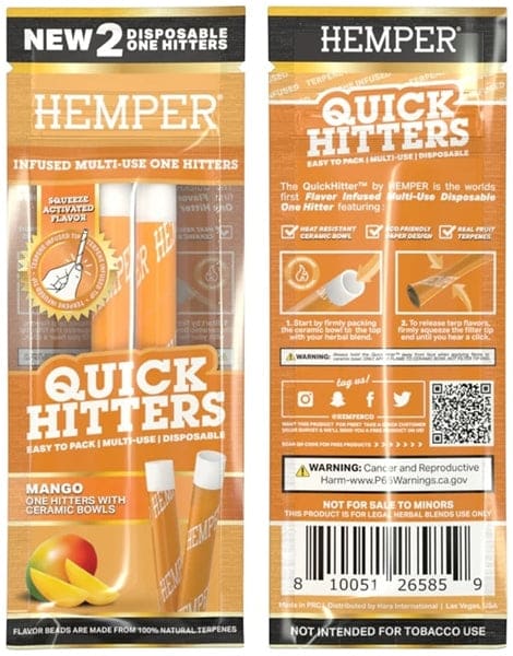 Hemper Quick Hitters - Multi-Use Disposable One Hitters 20pk - Mango