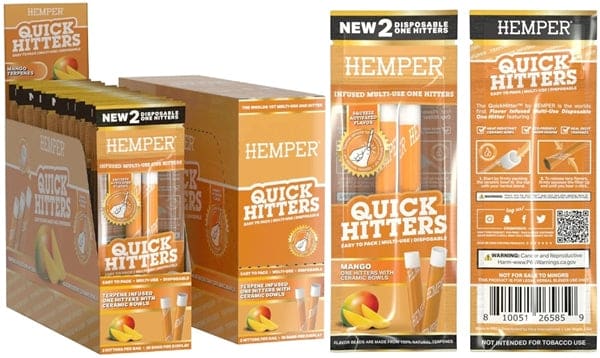 Hemper Quick Hitters - Multi-Use Disposable One Hitters 20pk - Mango