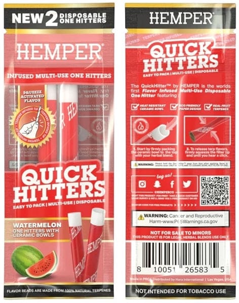 Hemper Quick Hitters - Multi-Use Disposable One Hitters 20pk - Watermelon